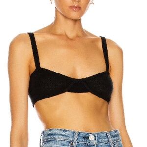 KHAITE Eda Cashmere Soft Bra in Black